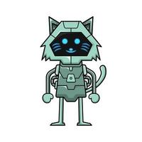 vector kat robot ontwerp mascotte kawaii