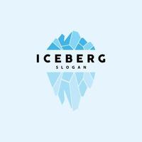 ijsberg logo, antarctisch bergen vector in ijs blauw kleur, natuur ontwerp, Product merk illustratie sjabloon icoon