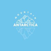 ijsberg logo, antarctisch bergen vector in ijs blauw kleur, natuur ontwerp, Product merk illustratie sjabloon icoon