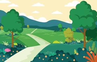 natuur lente met landschap achtergrond vector