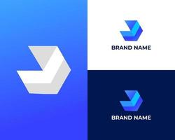 brief u modern 3d bank logo ontwerp sjabloon vector