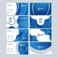 bedrijfsvisitekaartje in blauwe en witte kleuren vector