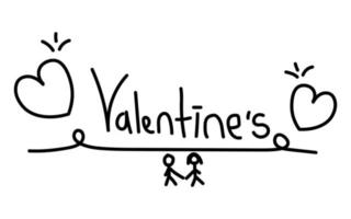 valentijnsdag dag hand- tekening ontwerp vector