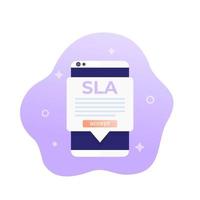 sla, serviceniveau-overeenkomst in mobiele app, vector