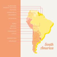Moderne kaart van Zuid-Amerika vector