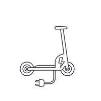 kick scooter, elektrische versie, lijn pictogram vector