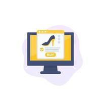online schoenenwinkel, e-commerce en winkelen vector pictogram