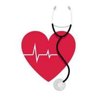 rood hart met stethoscoop voor wereld hypertensie dag vector