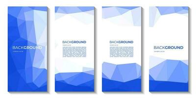 een reeks van brochure met kleurrijk blauw achtergrond. lowpoly ontwerp. vector illustratie.