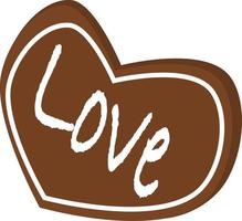 liefde tekst kunst ontwerp Aan chocola hart vorm vector illustratie. voedsel vector.