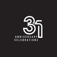 31 jaar verjaardag viering vector sjabloon ontwerp illustratie
