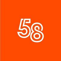 58 jaar verjaardag viering vector sjabloon ontwerp illustratie