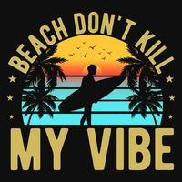 zomer surfing strand typografisch grafiek t-shirt ontwerp vector