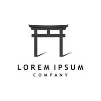 Japans torii poort logo ontwerp vector illustratie sjabloon