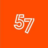 57 jaar verjaardag viering vector sjabloon ontwerp illustratie