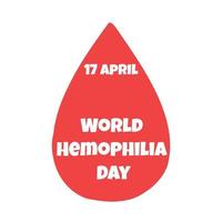 wereld hemofilie dag. vector spandoek. bloed ziekten. medisch concept in de zorg van patiënten met hemofilie.sjabloon voor achtergrond, banier, kaart, poster met tekst inscriptie.