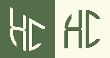 creatief gemakkelijk eerste brieven xc logo ontwerpen bundel. vector