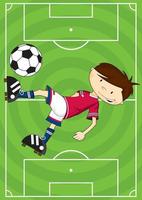 schattig tekenfilm Amerikaans voetbal voetbal speler Aan toonhoogte - sport- illustratie vector