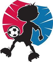 tekenfilm voetbal Amerikaans voetbal speler in silhouet - sport- illustratie vector