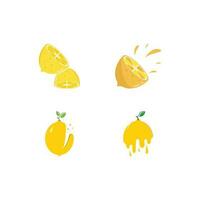 vers citroen fruit vector logo met bladeren, voor citroen fruit vers drankje.