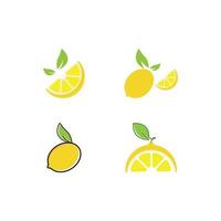 vers citroen fruit vector logo met bladeren, voor citroen fruit vers drankje.