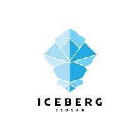 ijsberg logo, antarctisch bergen vector in ijs blauw kleur, natuur ontwerp, Product merk illustratie sjabloon icoon