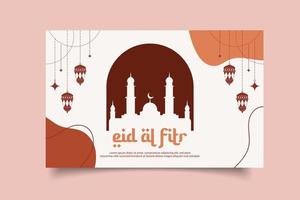 vlak illustratie eid al fitr sjabloon ontwerp vector