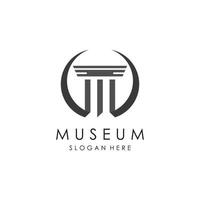 museum logo sjabloon met minimalistische en modern concept vector