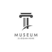 museum logo sjabloon met minimalistische en modern concept vector