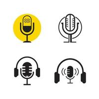 podcast logo vector illustratie ontwerp