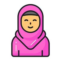 meisje vervelend hijab tonen concept van moslim meisje pictogrammen vector