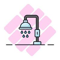 een verbazingwekkend vector van douche met water druppels, icoon van nemen ghusl