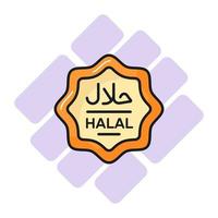 halal voedsel etiket vector ontwerp in modern en modieus stijl, gemakkelijk naar gebruik icoon