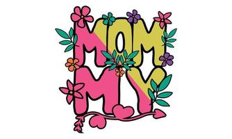 gelukkig moeders dag, meisjes mama, retro golvend SVG t-shirt ontwerp. vector