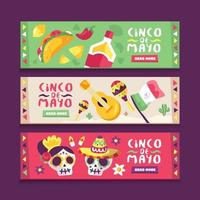 cinco de mayo banner set vector