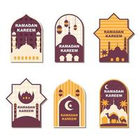 ramadan kareem-labelset vector
