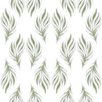modern naadloos bloemen patroon, hand geschilderd groen bladeren Aan een wit achtergrond. een elegant sjabloon voor modieus afdrukken, afdrukken, website ontwerp. vector
