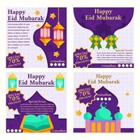 happy eid mubarak marketing social media-sjabloon vector