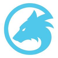zwart wolf logo icoon vector beeld