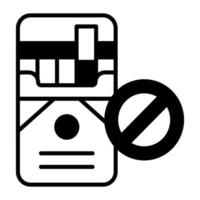 verboden teken Aan sigaret pak tonen concept icoon van Nee roken vector