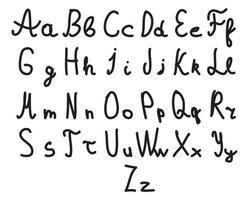 Engels alfabet. ruw handschrift doopvont vector