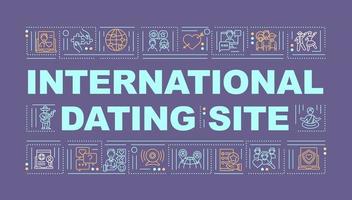 internationale datingsite woordconcepten banner vector