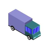 isometrische vrachtwagen op witte achtergrond vector