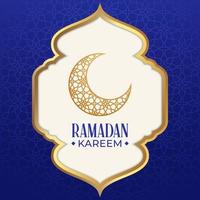modern luxueus Ramadan kareem Islamitisch achtergrond groet met halve maan vector