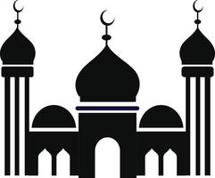 zwart moskee logo vector