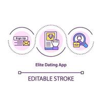 elite dating app concept pictogram vector