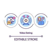 video dating concept pictogram vector