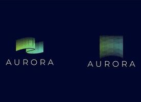 Aurora licht logo ontwerp. noordelijk licht logo vector