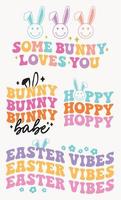 Pasen gevoel sommige konijn liefdes u retro jaren 70 golvend tekst pastel vakantie ontwerp vector