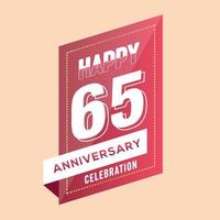 65ste verjaardag viering vector roze 3d ontwerp Aan bruin achtergrond abstract illustratie